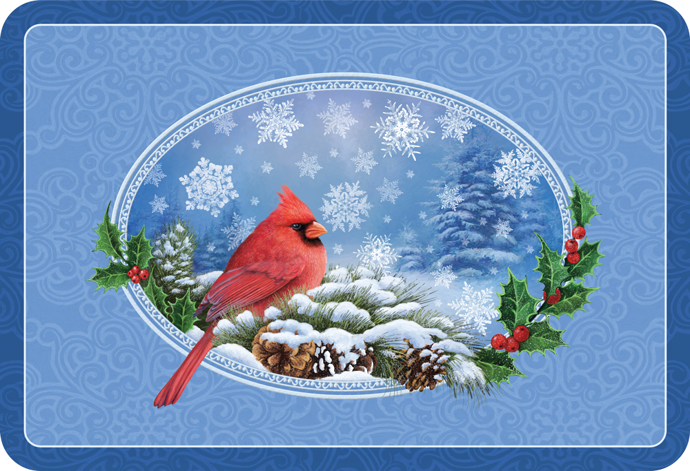 Christmas Cardinal Placemat Illustration