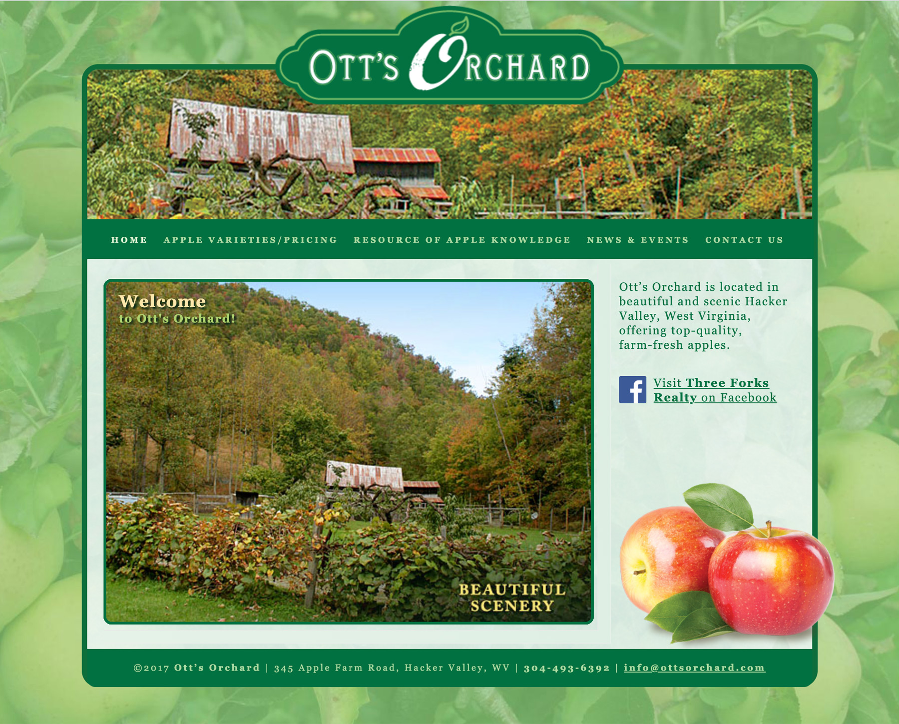 Ott's Orchard Website Design