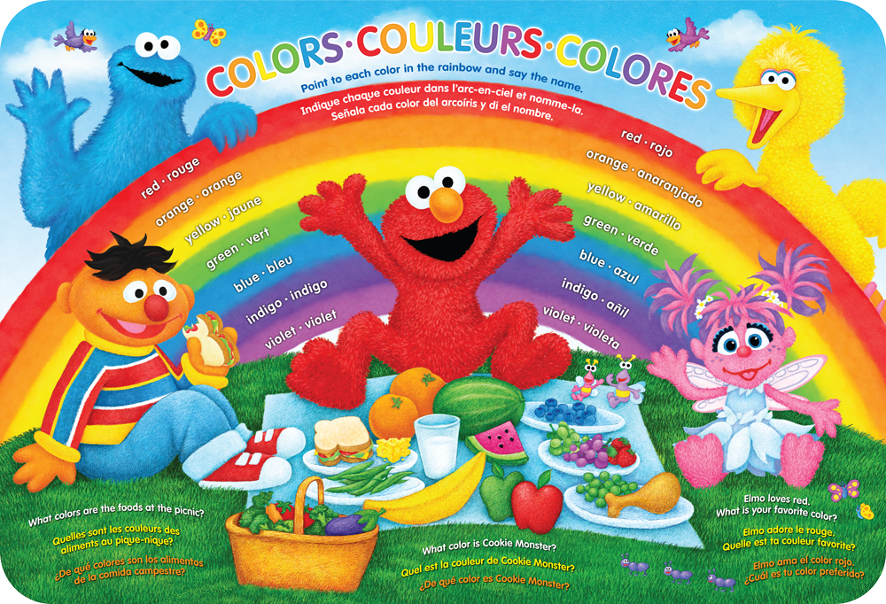 Sesame Street Colors Placemat Illustration