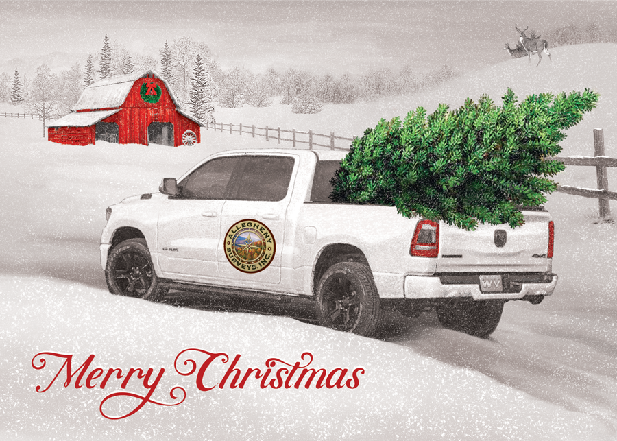 Allegheny Surveys Christmas Card Illustration