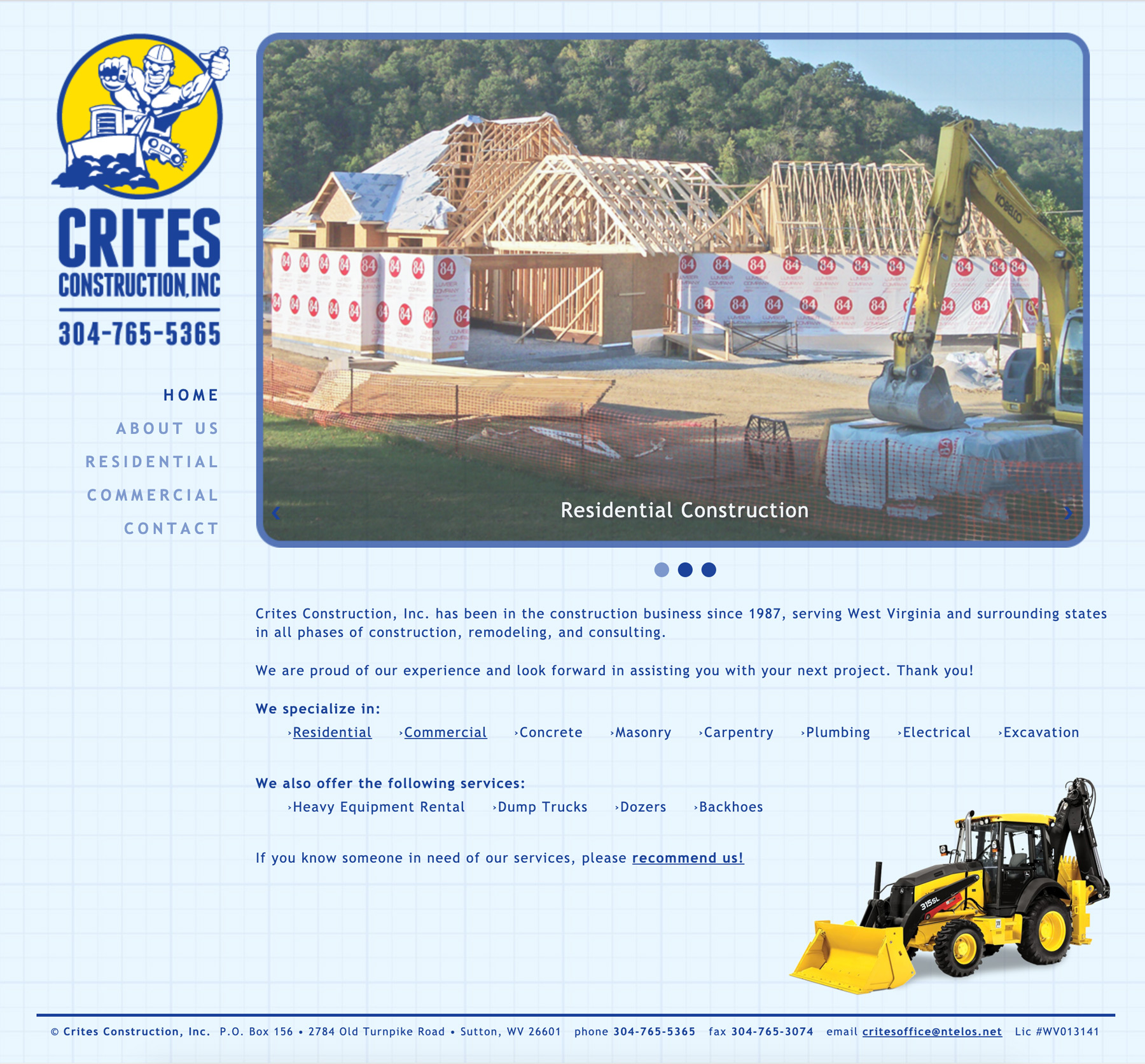 Crites Construction Website Design